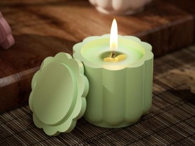 Molde silicona alhajero floral ondas con tapa 